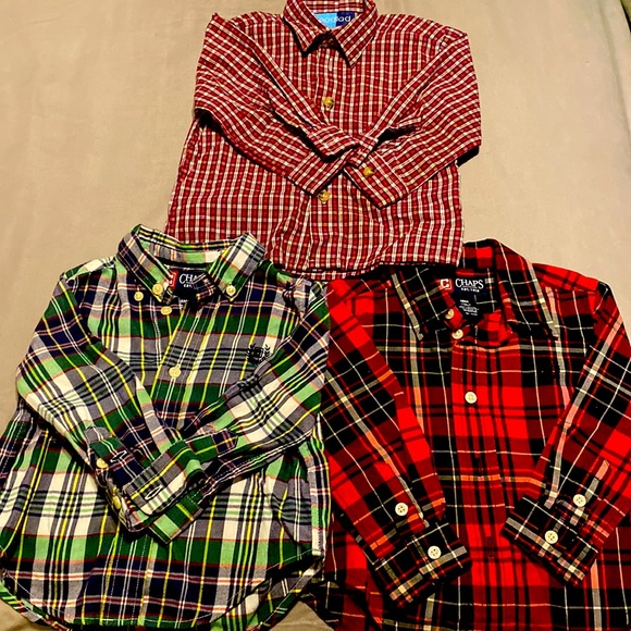 Lot of 3 Baby Boys 18 month plaid button down shirts - Chaps - Picture 1 of 10
